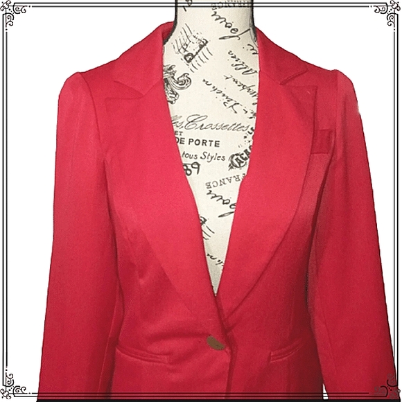 Stoosh Red Jersey Y2K Blazer Size Med - Picture 2 of 12